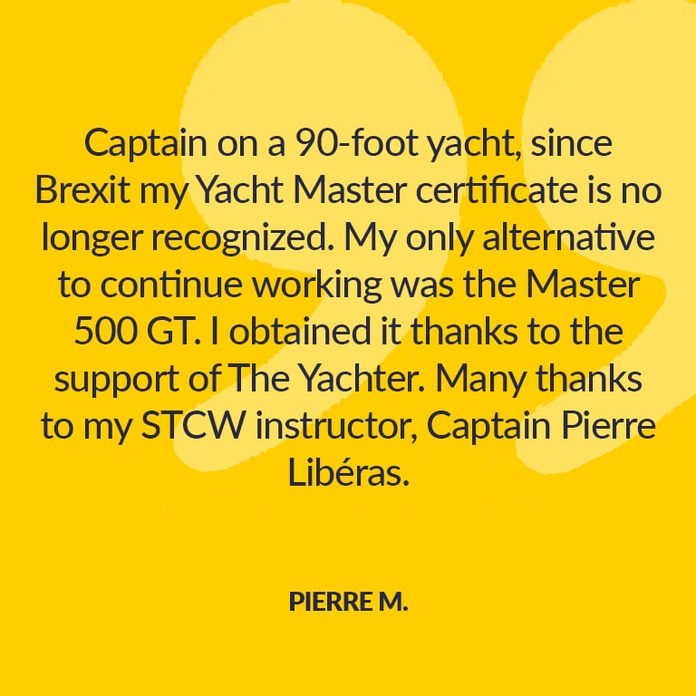 Testimonials The Yachter Pierre M
